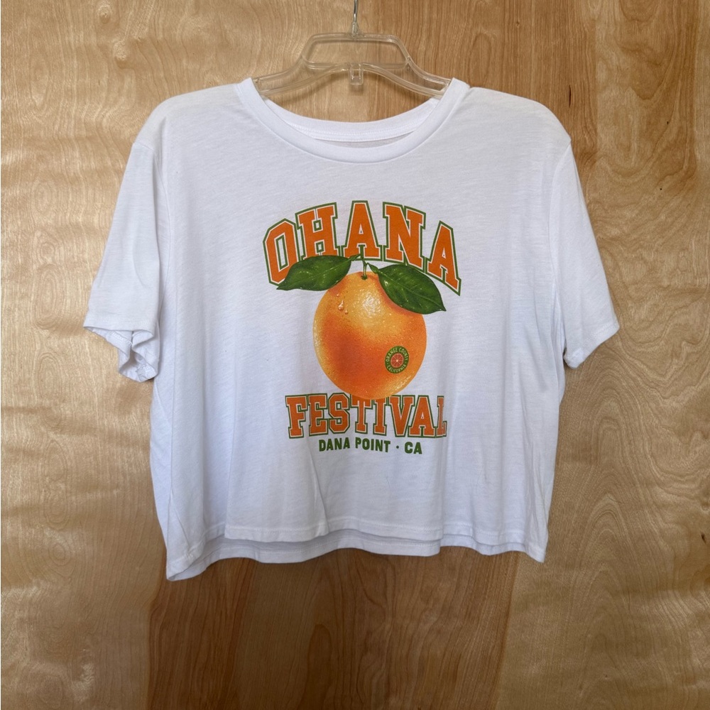 Ohana Festival 2025 White Cropped T-Shirt